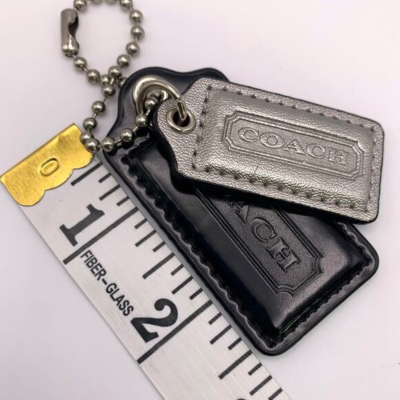Double Black Silver COACH Replacement Hang Tag Bag Charm - Picture 3 of 3